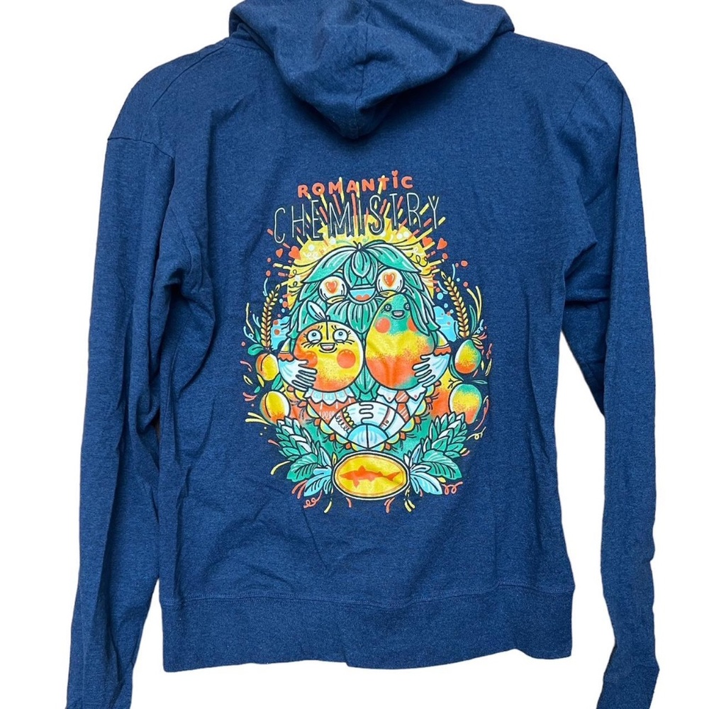 Dogfish Head full zip navy jacket with back graphic